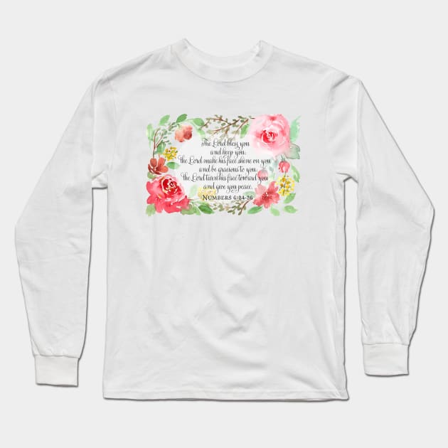 The Blessing | Numbers 6:24-26 | Scripture Art Long Sleeve T-Shirt by Harpleydesign